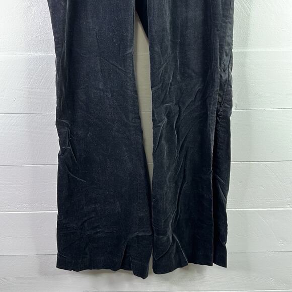 BANANA REPUBLIC Black Velvet Stretch Wide Leg Mid Rise Dress Pants Size 4 - Picture 6 of 11
